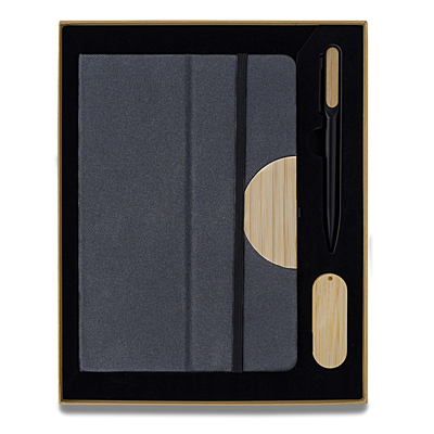 DENVER darčekový set flash disku, zápisníku a pera, čierna