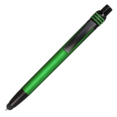 TAMPA guľôčkové pero so stylusom, zelená