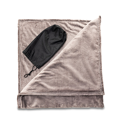 EDDIE blanket in pouch, grey