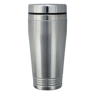 LANDSKRONA thermo mug 380 ml,  silver/black