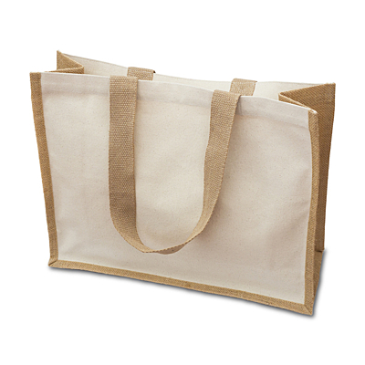 MANNAR cotton-jute bag, beige