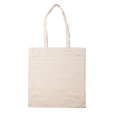 COTTON LONG shopping bag from cotton, beige