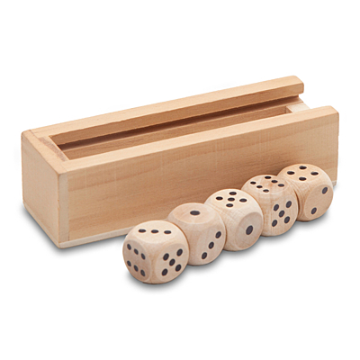 ROLL set of playing cubes,  brown
