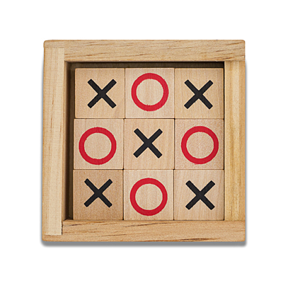 TIC TAC TOE game of noughts and crosses, beige