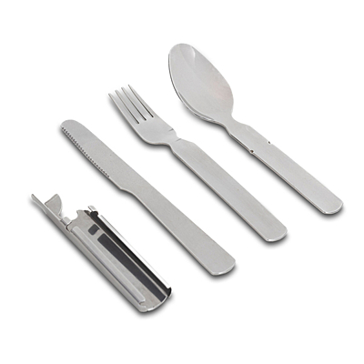 LEON camping cutlery set, silver