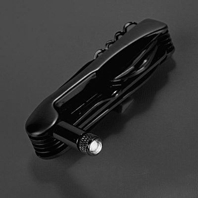 TRIER kapesní nůž 12 funkcí s LED svítilnou,  stříbrná