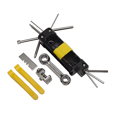 BIKE PREP wheel tools set,  black/yellow