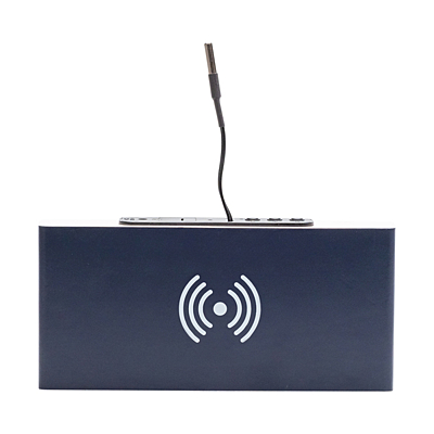 NESNA wireless charger with clock, dark blue