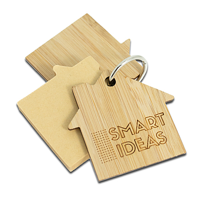 HOMELAND bamboo keychain with memo cards, beige