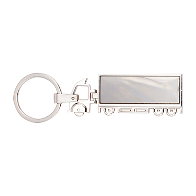 TRUCK&TRAILER kovový přívěsek na klíče,  stříbrná