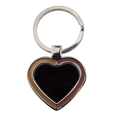 BRAVE HEART key ring,  black/silver