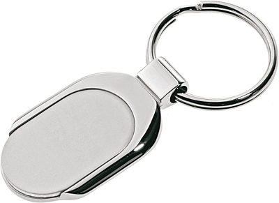 TEARDROP metal key ring,  silver