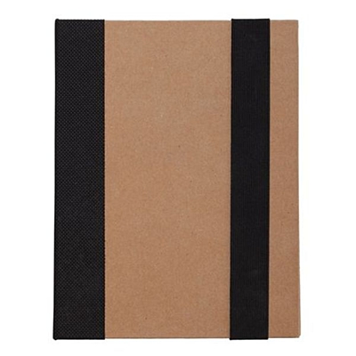 ECO NOTE notebook with paper notes,  black/beige