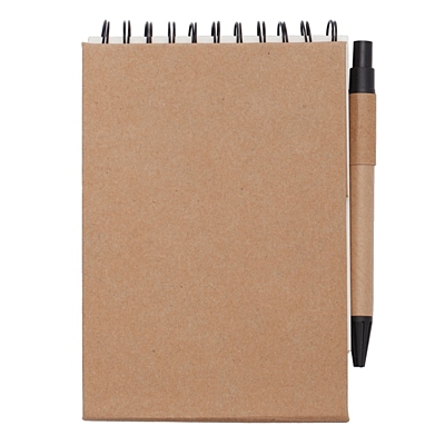 ECO PAD notebook 95x115 / 30 pages with notes and pen,  beige