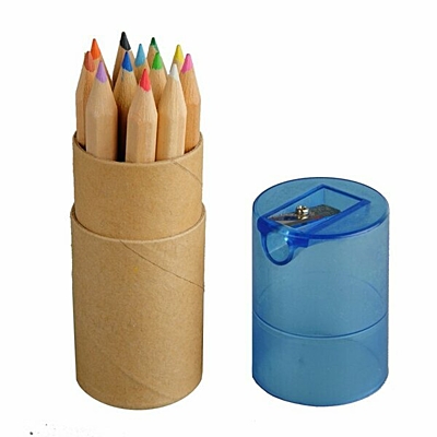 CRAYON SHARP set of colored pencils and sharpener,  blue