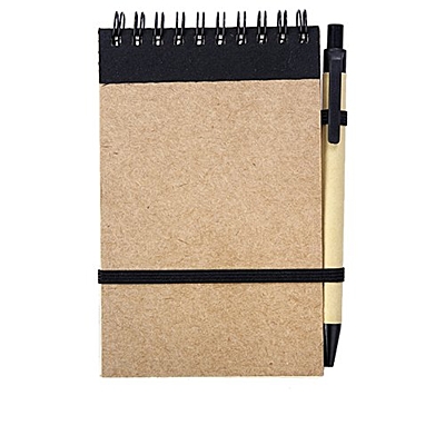 ECO RIBBON notebook with clear pages 90x140 / 140 pages with pen