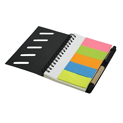FRAGA set of sticky notes and notebook,  black