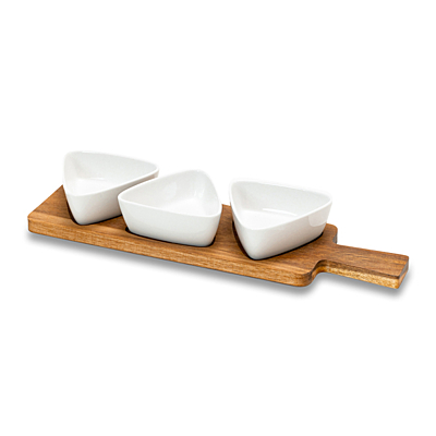 NARDO tray with bowls, white