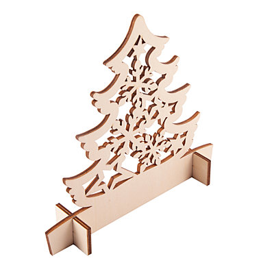 CHRISTMAS TREE wooden cut-out Christmas decoration, beige